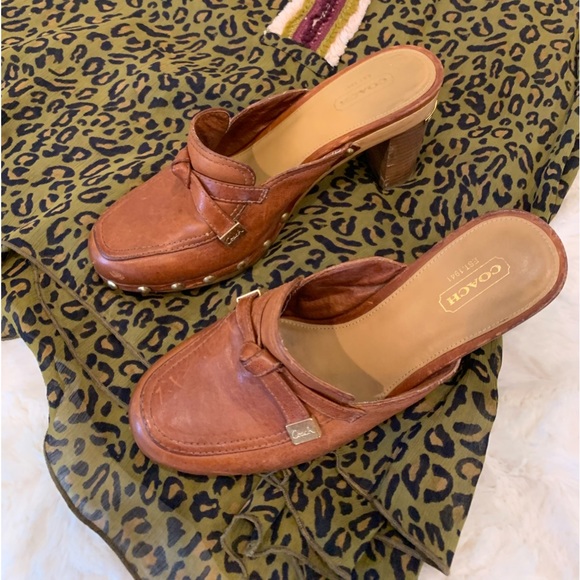 Vintage Coach Leather Clogs - Picture 2 of 7
